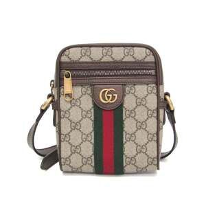 GUCCI Authentic Brown Leather Shoulder Bag